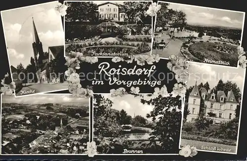 Roisdorf Kirche Parksanatorium Heimatblick Brunnen Schloss Wrede Kat. Bornheim