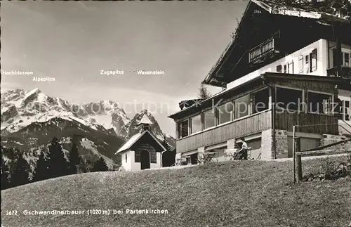 Partenkirchen Gschwandtnerbauer Alpspitze Zugspitze Waxenstein Kat. Garmisch Partenkirchen