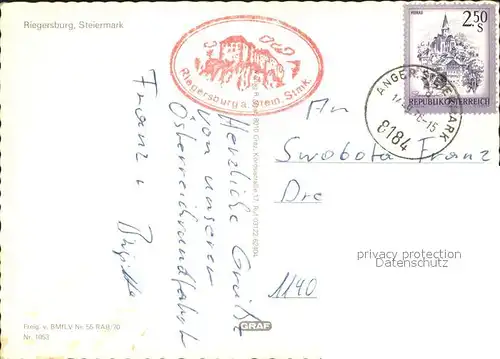 Riegersburg Fliegeraufnahme Kat. Riegersburg
