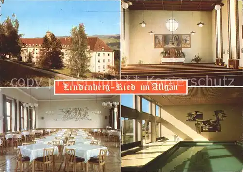 Lindenberg Allgaeu Kurklinik Ried Kapelle Speisesaal Hallenbad Kat. Lindenberg i.Allgaeu
