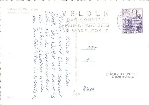 Velden Woerther See Fliegeraufnahme Kat. Velden am Woerther See