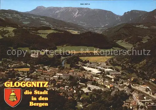 Gloggnitz Niederoesterreich mit Schloss und Schlosskirche Fliegeraufnahme Kat. Gloggnitz