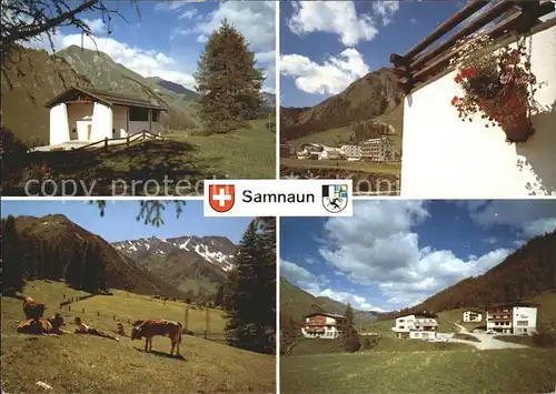 Samnaun Dorf Dorfmotive Viehweide Kat. Samnaun Dorf