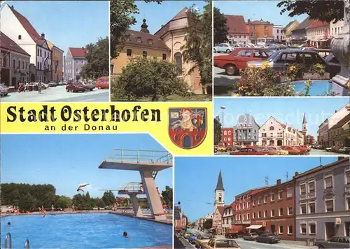 Osterhofen Niederbayern OT Dackeldorf Strassenpartien Kirche Schwimmbad Kat. Osterhofen