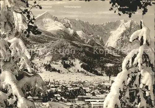 Garmisch Partenkirchen Winteridyll mit Zugspitzgruppe Kat. Garmisch Partenkirchen