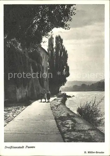 Passau Dreifluessestadt Uferweg Kat. Passau