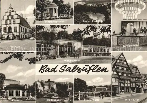 Bad Salzuflen Rathaus Leopoldsprudel See Kurklinik Trinkbrunnen Wandelhalle Kurhaus Badehaeuser Konzerthalle Alte Haeuser Kat. Bad Salzuflen