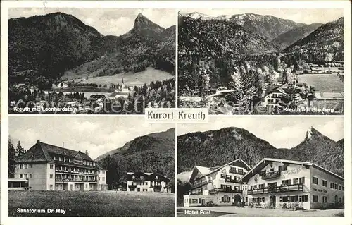 Kreuth Bad Sanatorium Doktor May Leonhardstein Hotel Post Kat. Kreuth