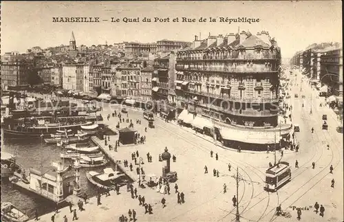 Marseille Le Quai du Port Rue de la Republique Kat. Marseille