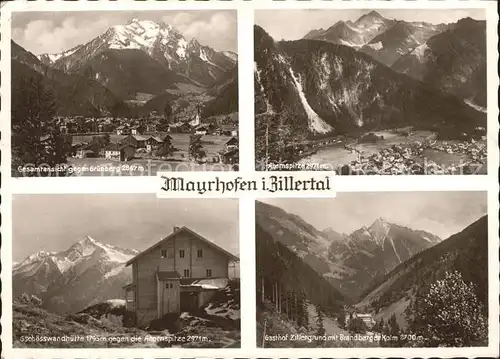 Mayrhofen Zillertal Gesamtansicht Gruenberg Gasthof Zillergrund Kat. Mayrhofen