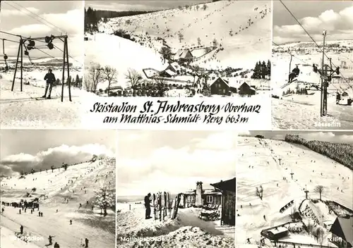 St Andreasberg Harz Sessellift Skilift Matthiasbaude Kat. Sankt Andreasberg
