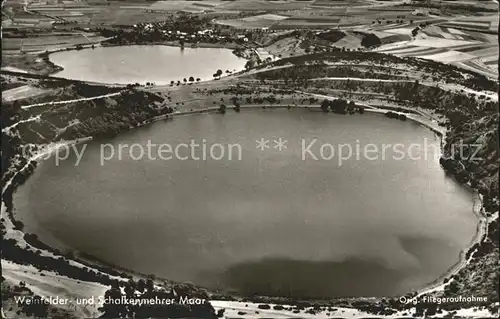 Weinfelder Maar und Schalkenmehrer Maar Fliegeraufnahme Kat. Daun