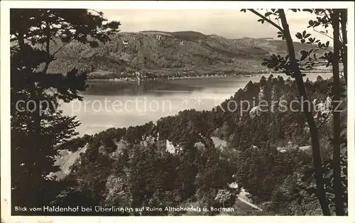 ueberlingen Bodensee Blick vom Haldenhof auf Ruine Althohenfels und Bodman Kat. ueberlingen