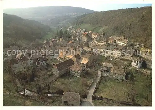 Romainmotier Eglise et le bourg dans le vallon du Nozon Kat. Romainmotier