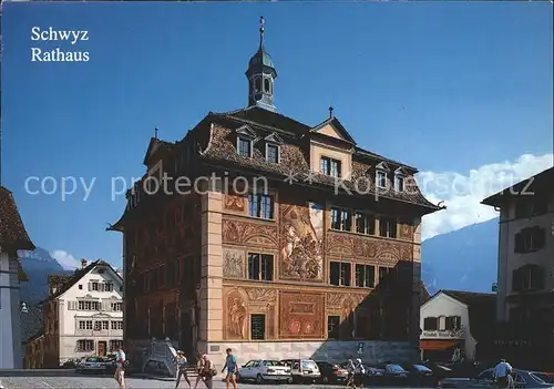 Schwyz Rathaus bemalt 1891 Kat. Schwyz