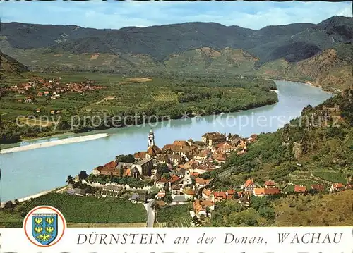 Duernstein Wachau Fliegeraufnahme Pfarrkirche Maria Himmelfahrt Kat. Duernstein