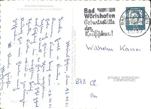 Bad Woerishofen Kuranstalt Sebastianum Teilansichten Apotheke Treppenaufgang Kapelle Inneres Kat. Bad Woerishofen