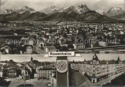 Rosenheim Bayern Panorama Ortsansichten Kat. Rosenheim