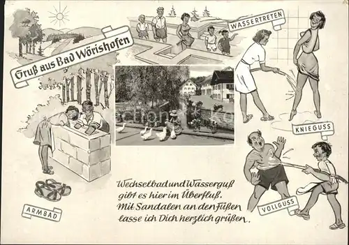 Bad Woerishofen Armbad Wassertreten Knieguss Vollguss Karikatur Kat. Bad Woerishofen