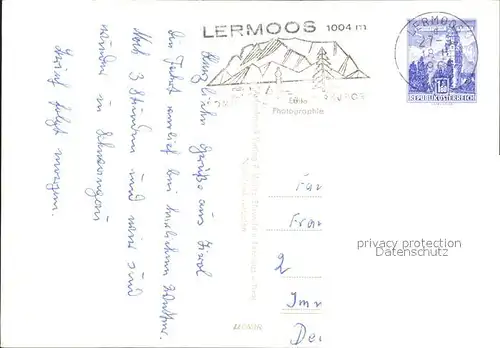 Lermoos Tirol Dorfstrasse Ortsansicht mit Sonnenspitze Lermooser Alm Weissensee Zugspitze Blindsee Kat. Lermoos