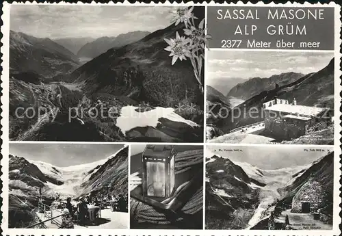 Alp Gruem Panorama Restaurant Sassal Masone Terrasse Windlicht Palue Gletscher Kat. Alp Gruem