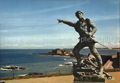 Saint Malo Ille et Vilaine Bretagne Statue de Surcouf Kat. Saint Malo