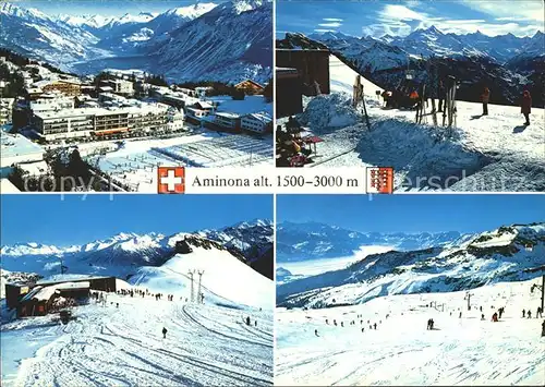 Aminona Champs de ski et Petit Bonvin Alpenpanorama Kat. Aminona