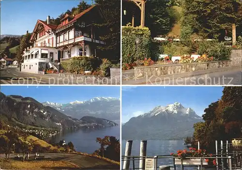 Vitznau Hotel Restaurant Seefels am Vierwaldstaettersee Alpenpanorama Kat. Vitznau