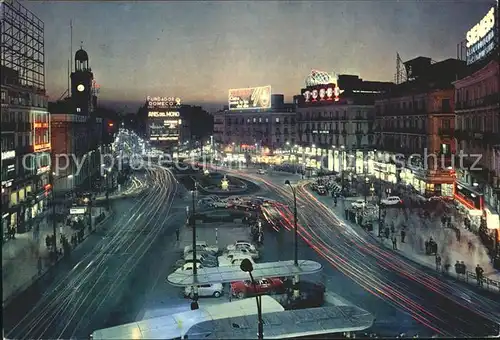Madrid Spain Puerta del Sol Nachtaufnahme Kat. Madrid