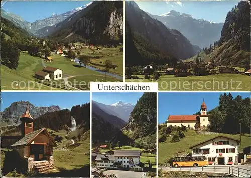 Unterschaechen mit Klausen und Brunnital Kapelle Schule Kirche Alpen Kat. Unterschaechen