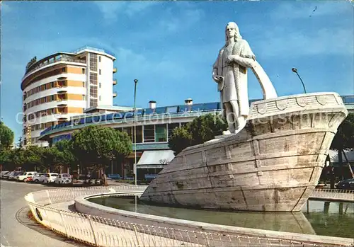 Abano Terme Monumento a Cristoforo Colombo ed Hotel Ambassador Denkmal Kat. Abano Terme