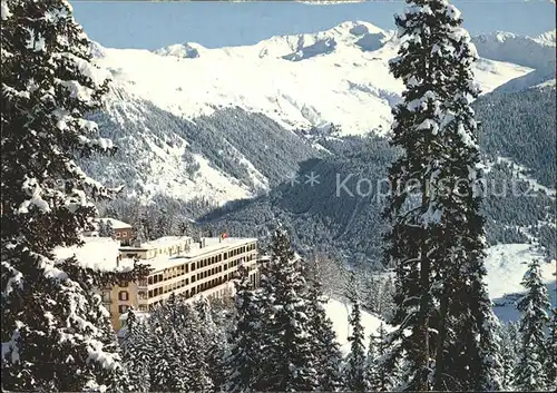 Davos GR Mountain Hotel Schatzalp Blick auf Pischahorn Kat. Davos