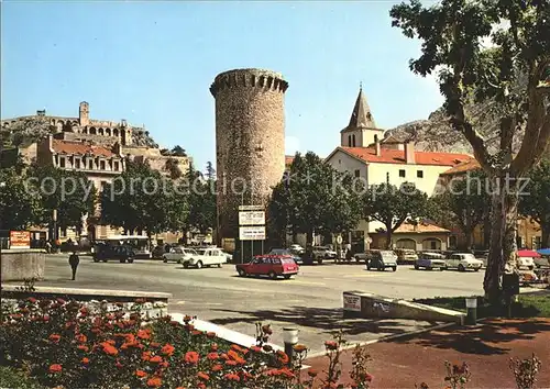 Sisteron Place de la Liberation Tour Porte de Provence Clocher Eglise Notre Dame Citadelle Kat. Sisteron