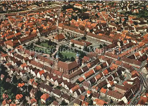 Freudenstadt Zentrum Marktplatz Stadthaus Rathaus Heilklimatischer Kurort Schwarzwald Fliegeraufnahme Kat. Freudenstadt