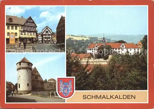 Schmalkalden Altmarkt Pulverturm Schloss Wilhelmsburg Wappen Kat. Schmalkalden
