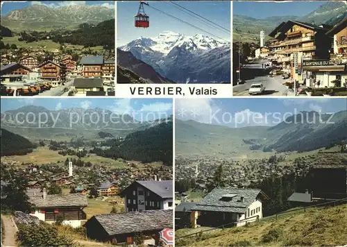 Verbier Ortspartie Kabinenbahn Alpenpanorama Kat. Verbier