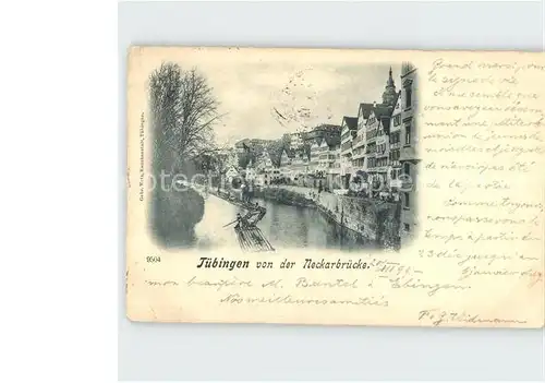 Tuebingen Blick von der Neckarbruecke  Kat. Tuebingen