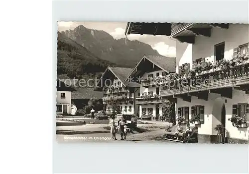 Rottau Chiemgau Blumenhaeuser Gedererwand Kat. Grassau