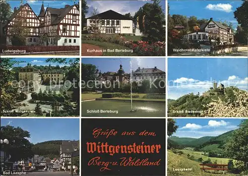 Bad Berleburg Ludwigsburg Kurhaus Waldhotel Haferkiste Schloss Bad Laasphe  Kat. Bad Berleburg