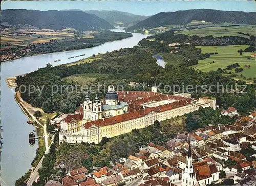 Melk Donau Benediktinerstift Fliegeraufnahme Kat. Melk Wachau