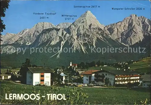 Lermoos Tirol Vorderer Tajakopf Sonnenspitze Wampeter Schrofen  Kat. Lermoos