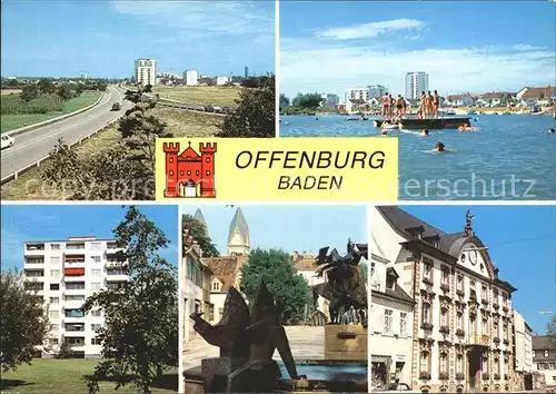 Offenburg Freibad Brunnen Hochhaus  Kat. Offenburg