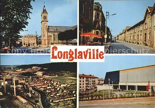 Longlaville Eglise mairie Alsace Lorraine Rue Fliegeraufnahme Kat. Longlaville