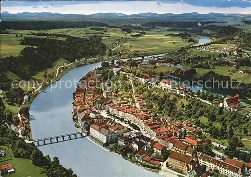 Burghausen Salzach Berchtesgadener Berge Chiemgau  Kat. Burghausen