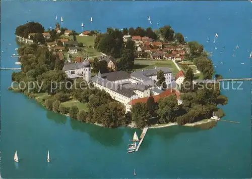 Fraueninsel Chiemsee Fliegeraufnahme Abtei Frauenwoerth  Kat. Chiemsee