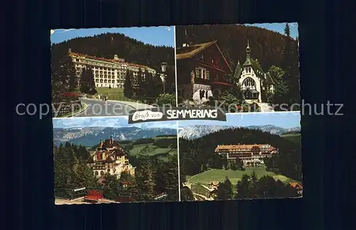 Semmering Niederoesterreich Grand Hotel Panhans Pfarrhof Kircherl Kat. Semmering