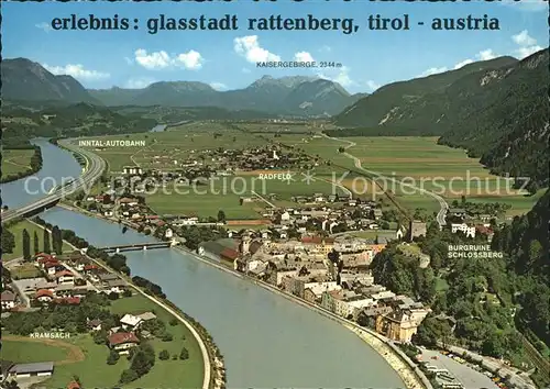 Rattenberg Tirol Fliegeraufnahme Burgruine Schlossberg Radfeld Kaisergebirge  Kat. Rattenberg