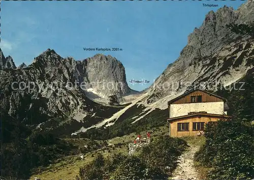 Gaudeamushuette Wilden Kaiser Karlspitze Toerlspitzen Weg Ellmauer Tor  Kat. Wildermieming