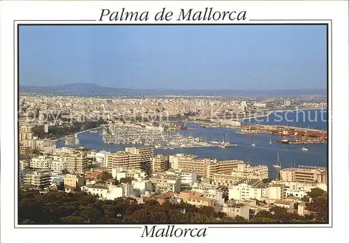 Palma de Mallorca Gesamtansicht mit Hafen Kat. Palma de Mallorca