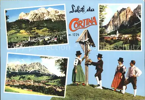 Cortina d Ampezzo Trachtentraeger Panorama  Kat. Cortina d Ampezzo